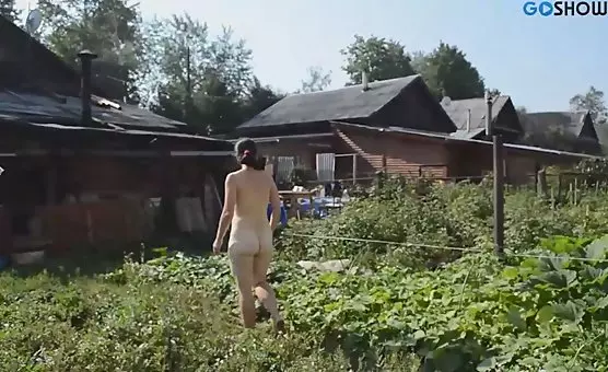 Outdoor Hairy Cunt Stuffed with Cucumber