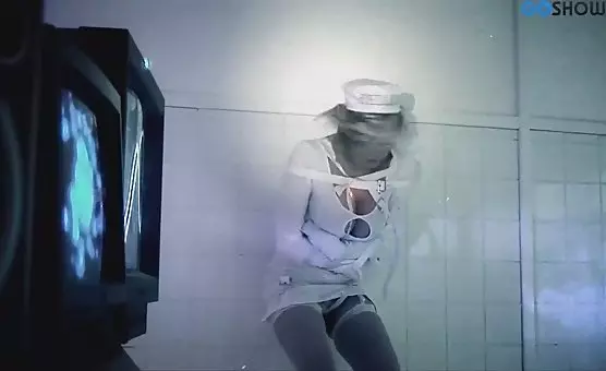 Two wild blondes in straitjackets experience double penetration